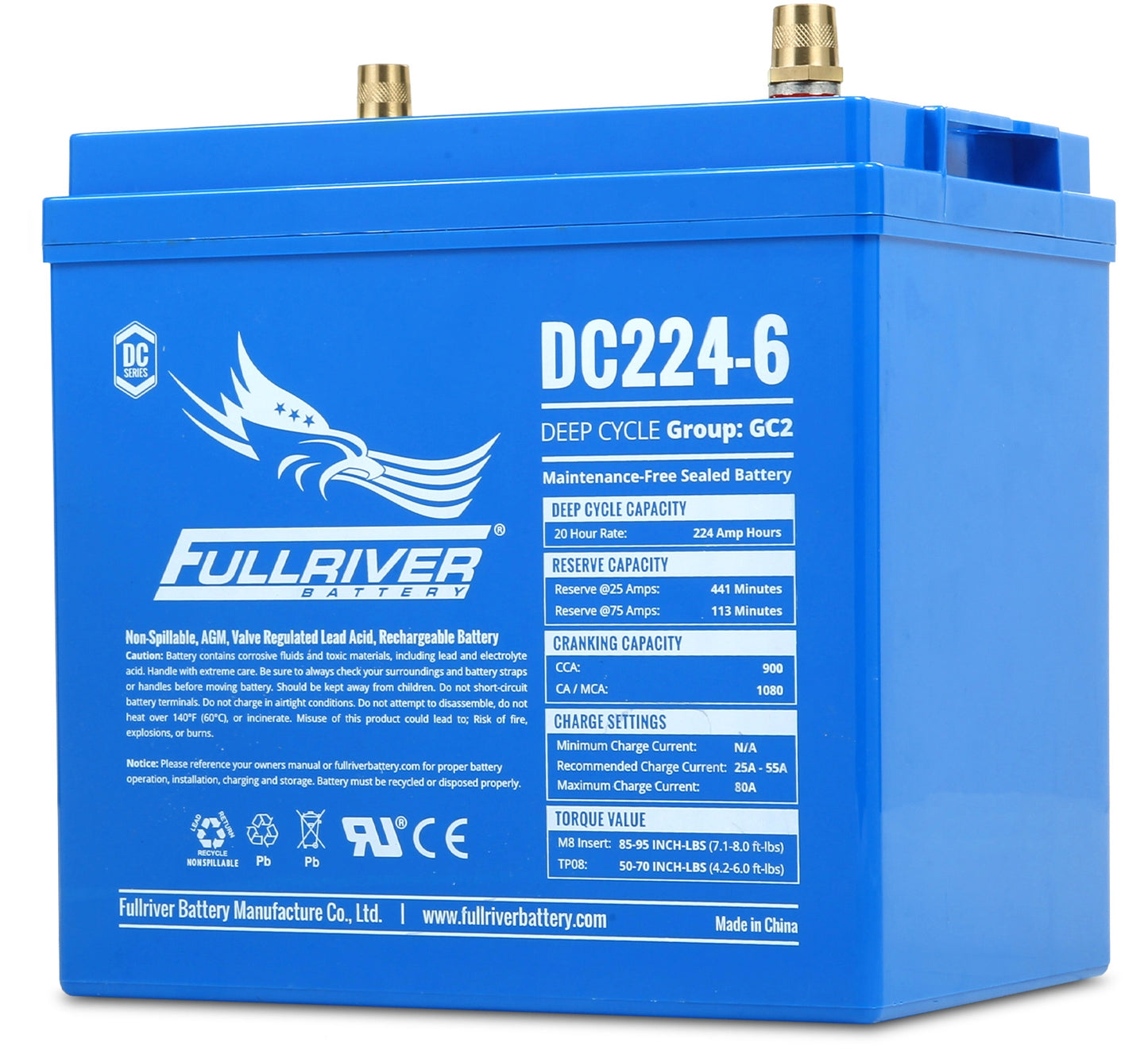 
                  
                    224Ah Fullriver Blue AGM 6 Volts
                  
                
